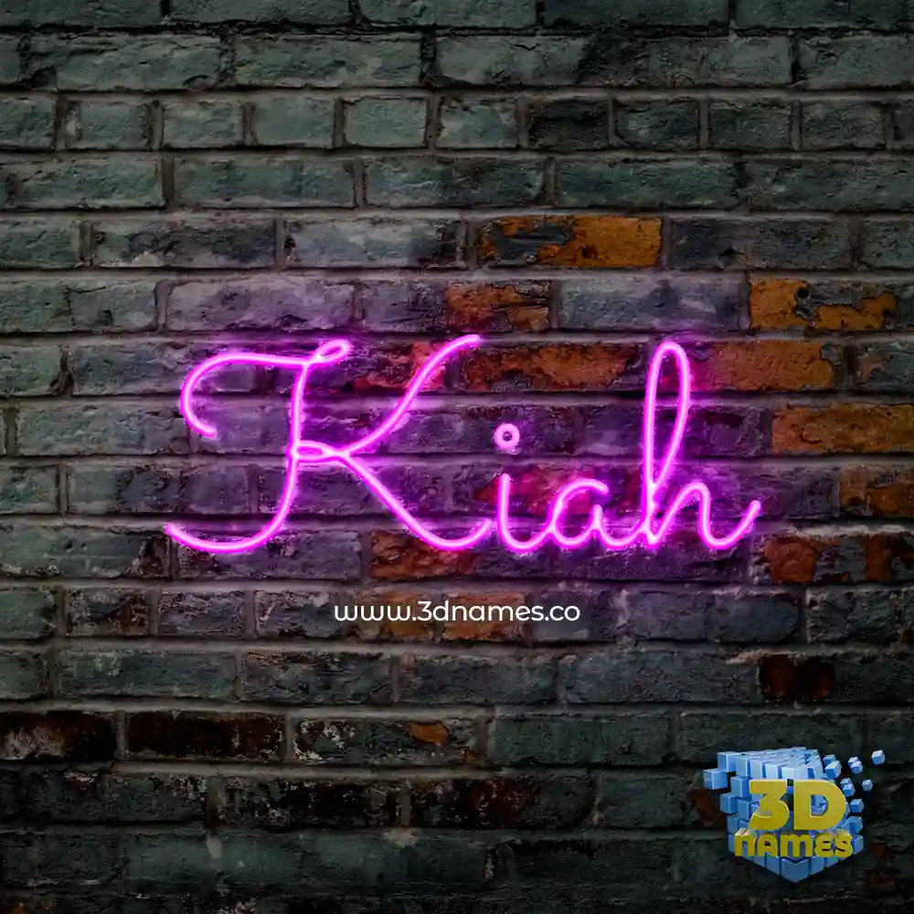 kiah in Pink Neon style - 3D name wallpaper