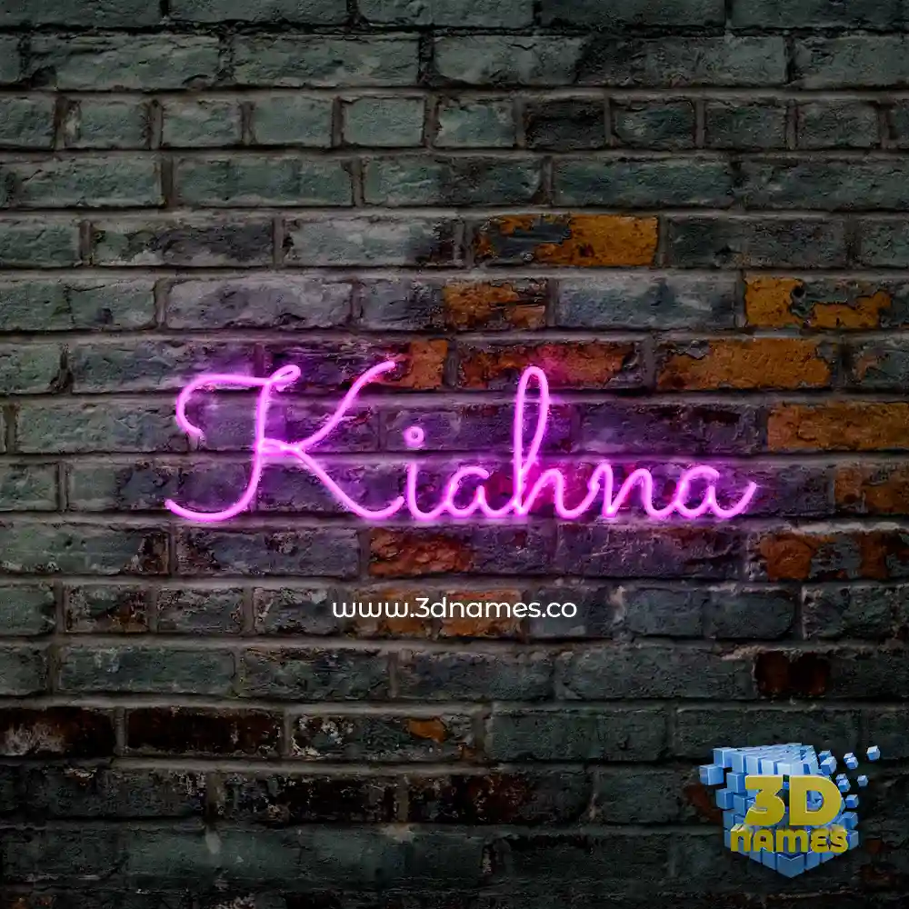 kiahna in Pink Neon style - 3D name wallpaper
