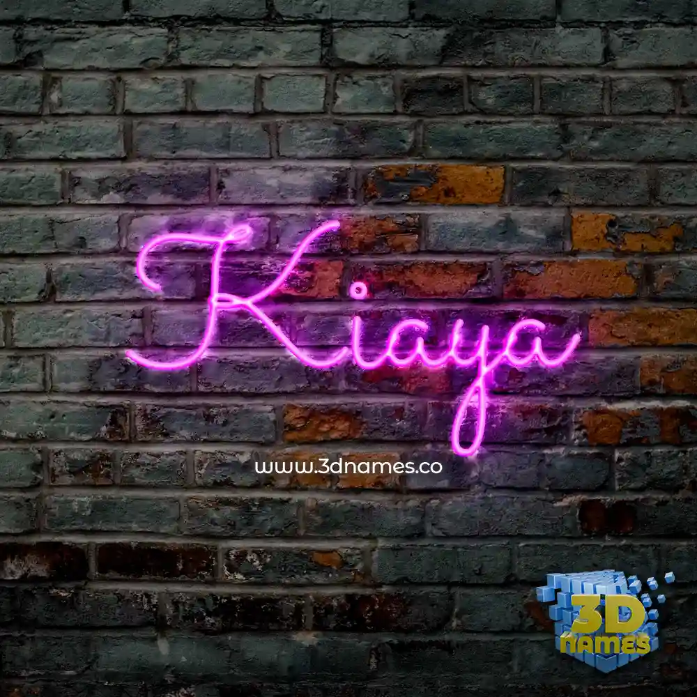 kiaya in Pink Neon style - 3D name wallpaper