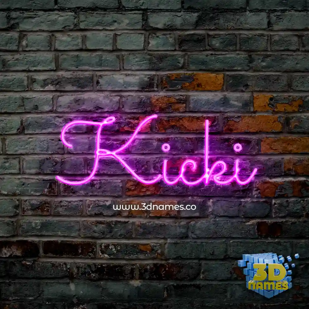 kicki in Pink Neon style - 3D name wallpaper