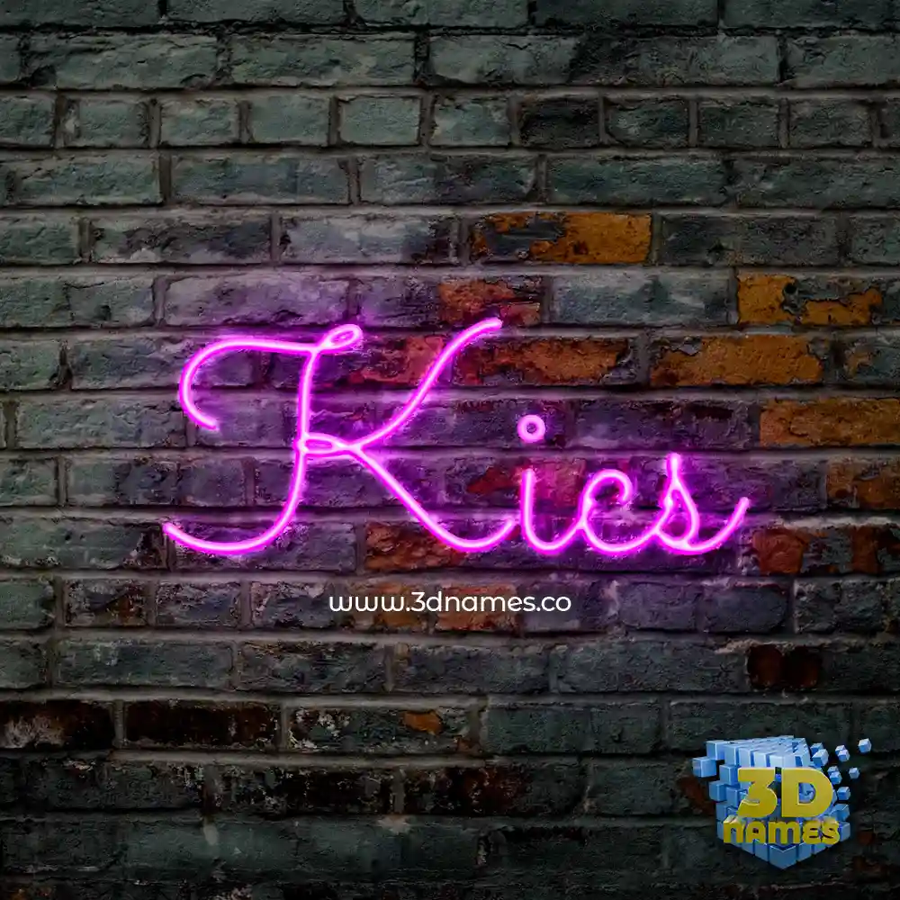 kics in Pink Neon style - 3D name wallpaper