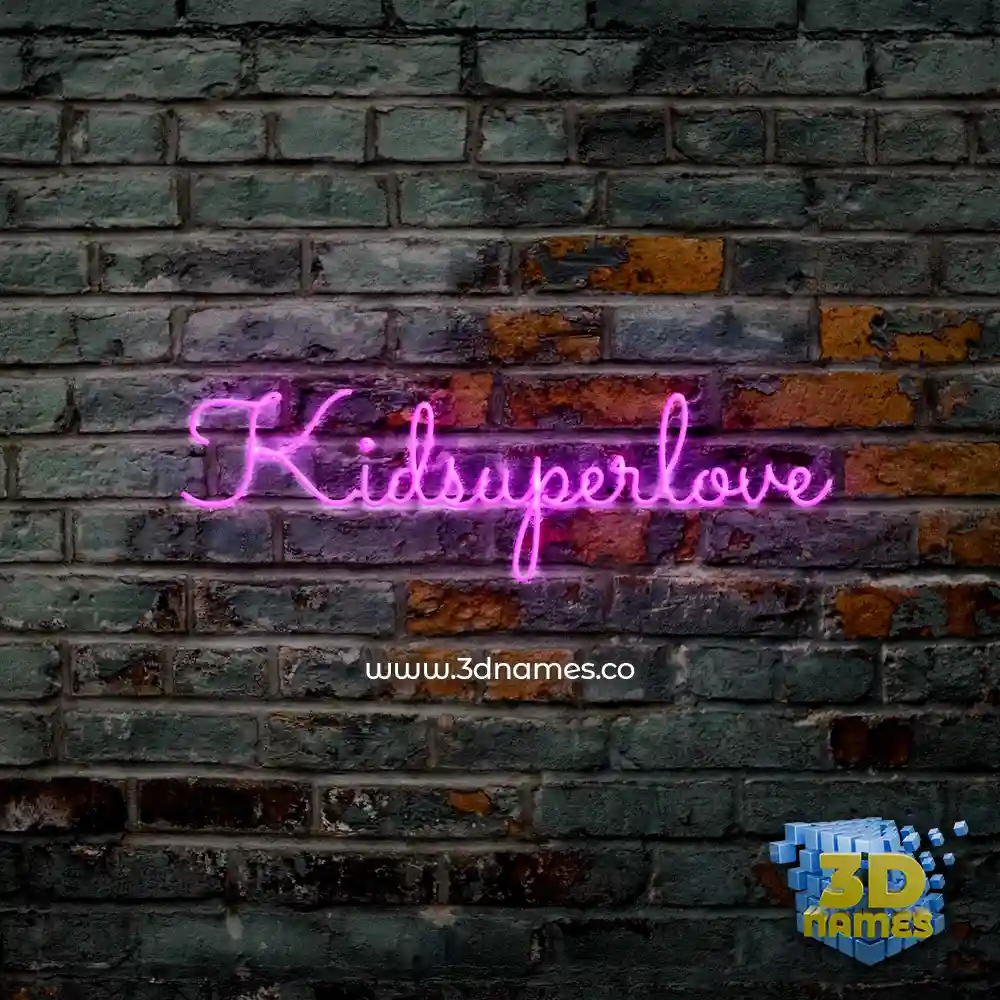 kidsuperlove in Pink Neon style - 3D name wallpaper