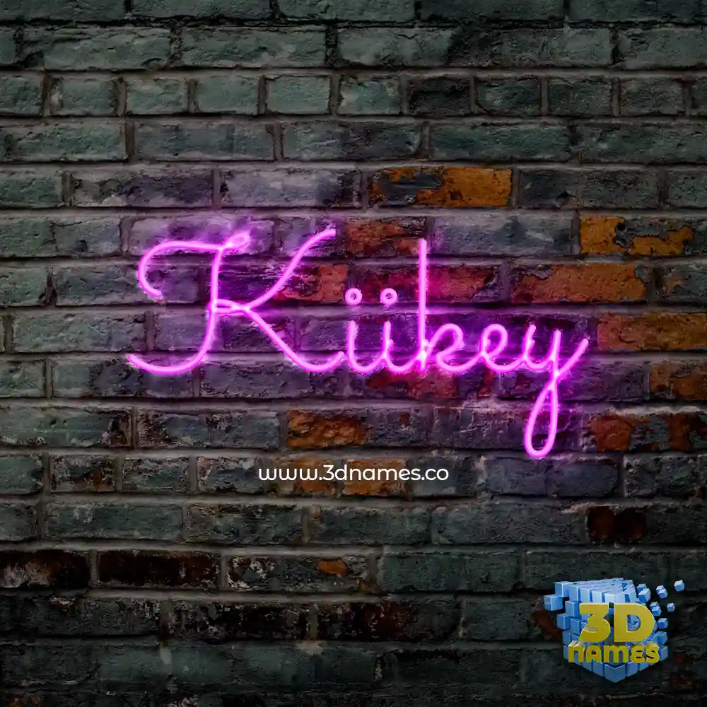kiikey in Pink Neon style - 3D name wallpaper