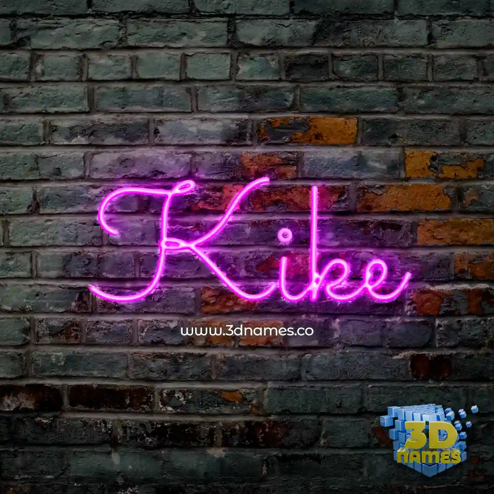 kike in Pink Neon style - 3D name wallpaper