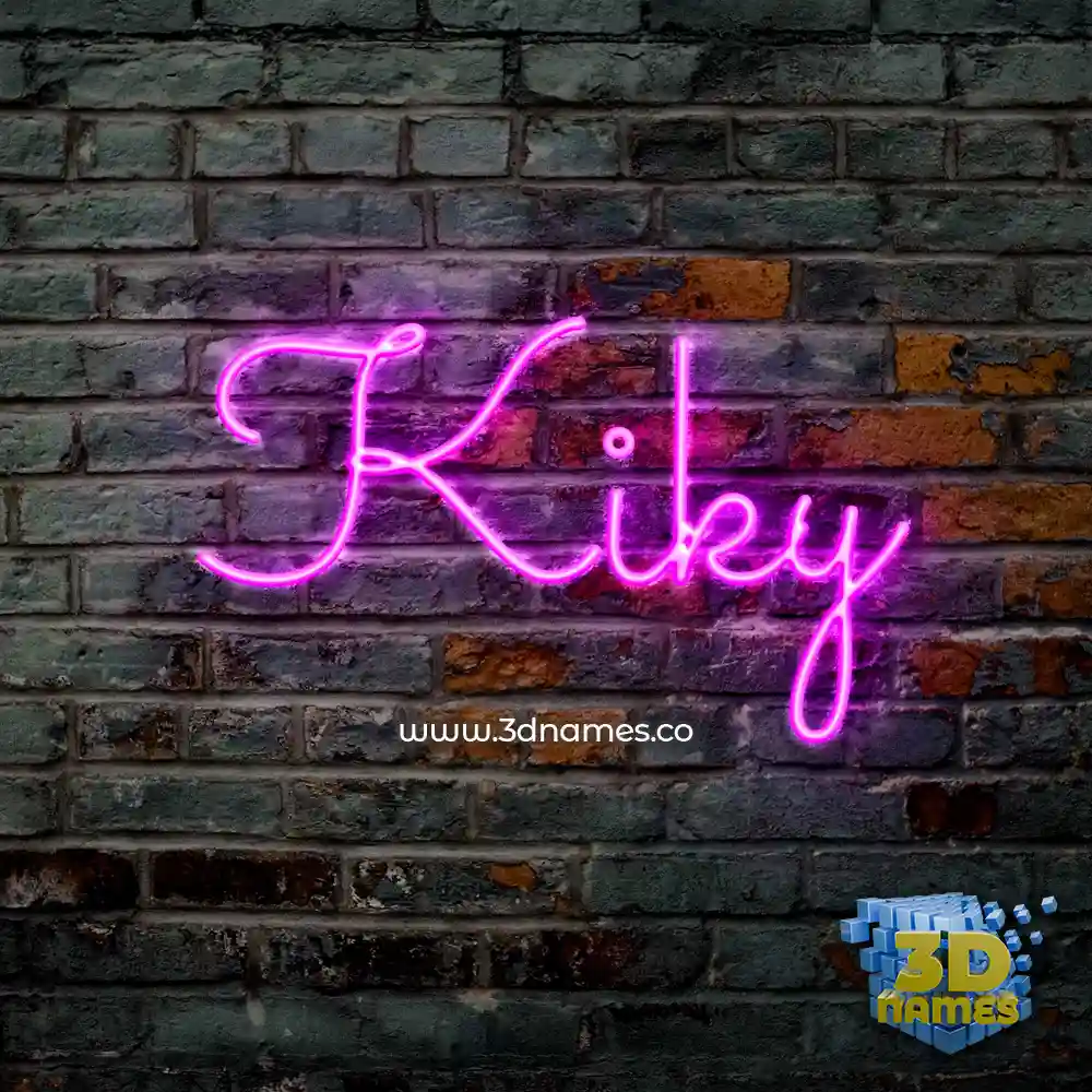 kiky in Pink Neon style - 3D name wallpaper