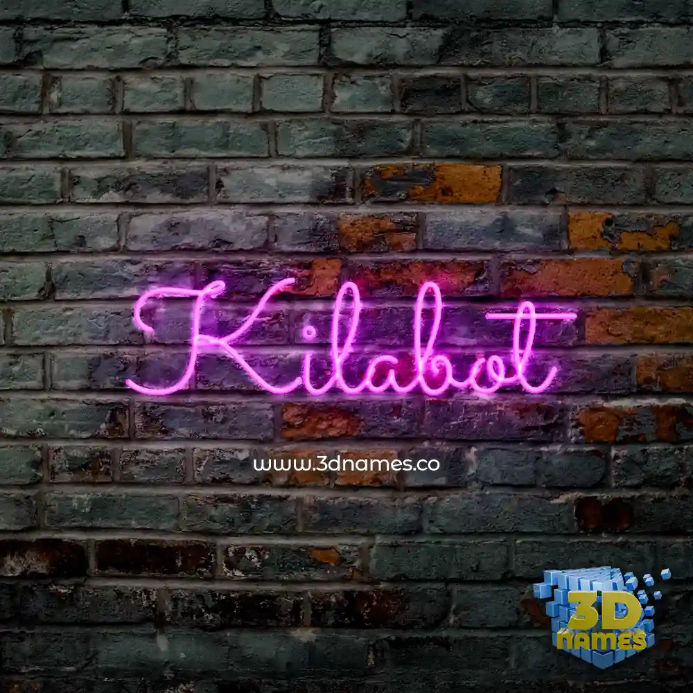 kilabot in Pink Neon style - 3D name wallpaper