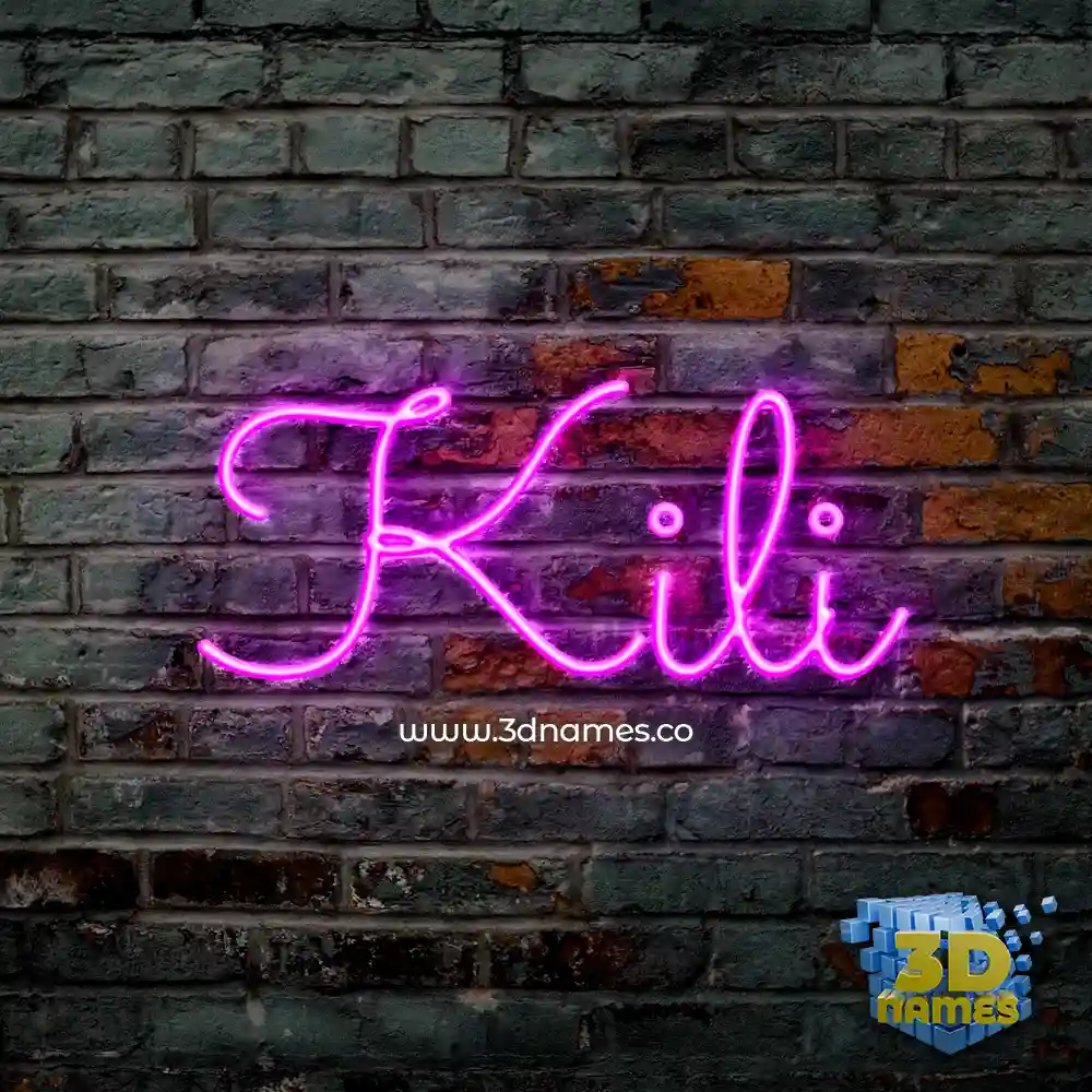 kili in Pink Neon style - 3D name wallpaper