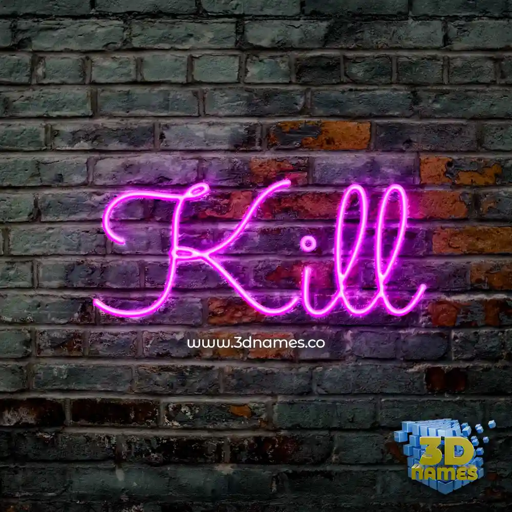 kill in Pink Neon style - 3D name wallpaper