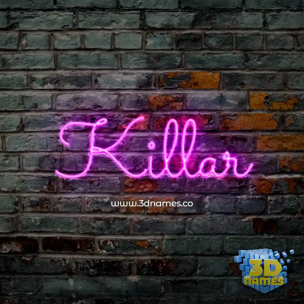 killar in Pink Neon style - 3D name wallpaper