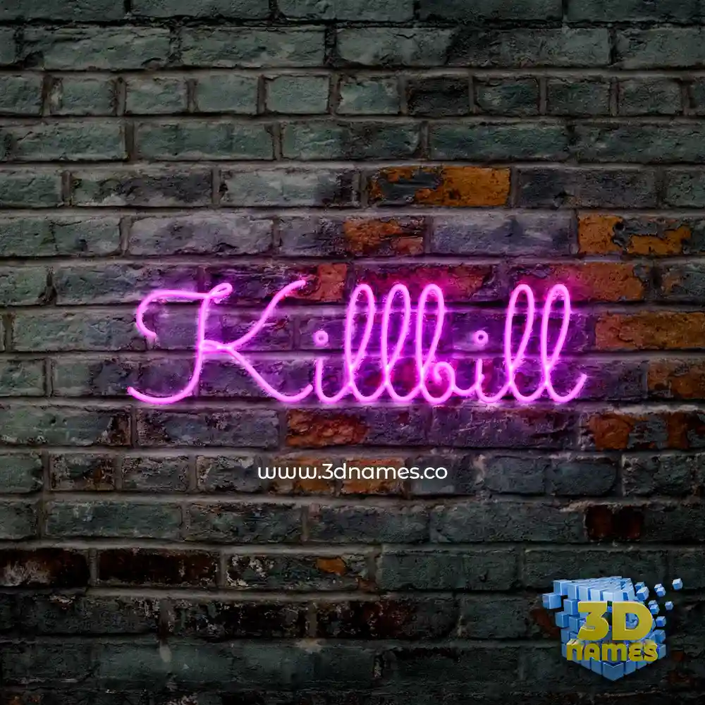 killbill in Pink Neon style - 3D name wallpaper