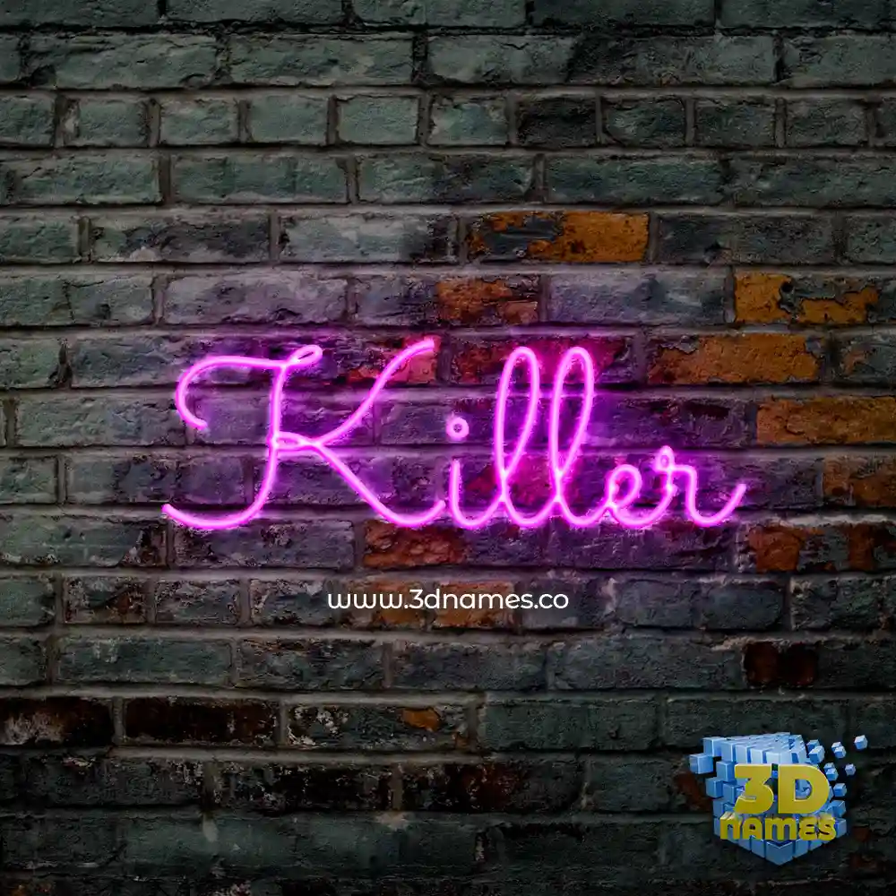 killer in Pink Neon style - 3D name wallpaper