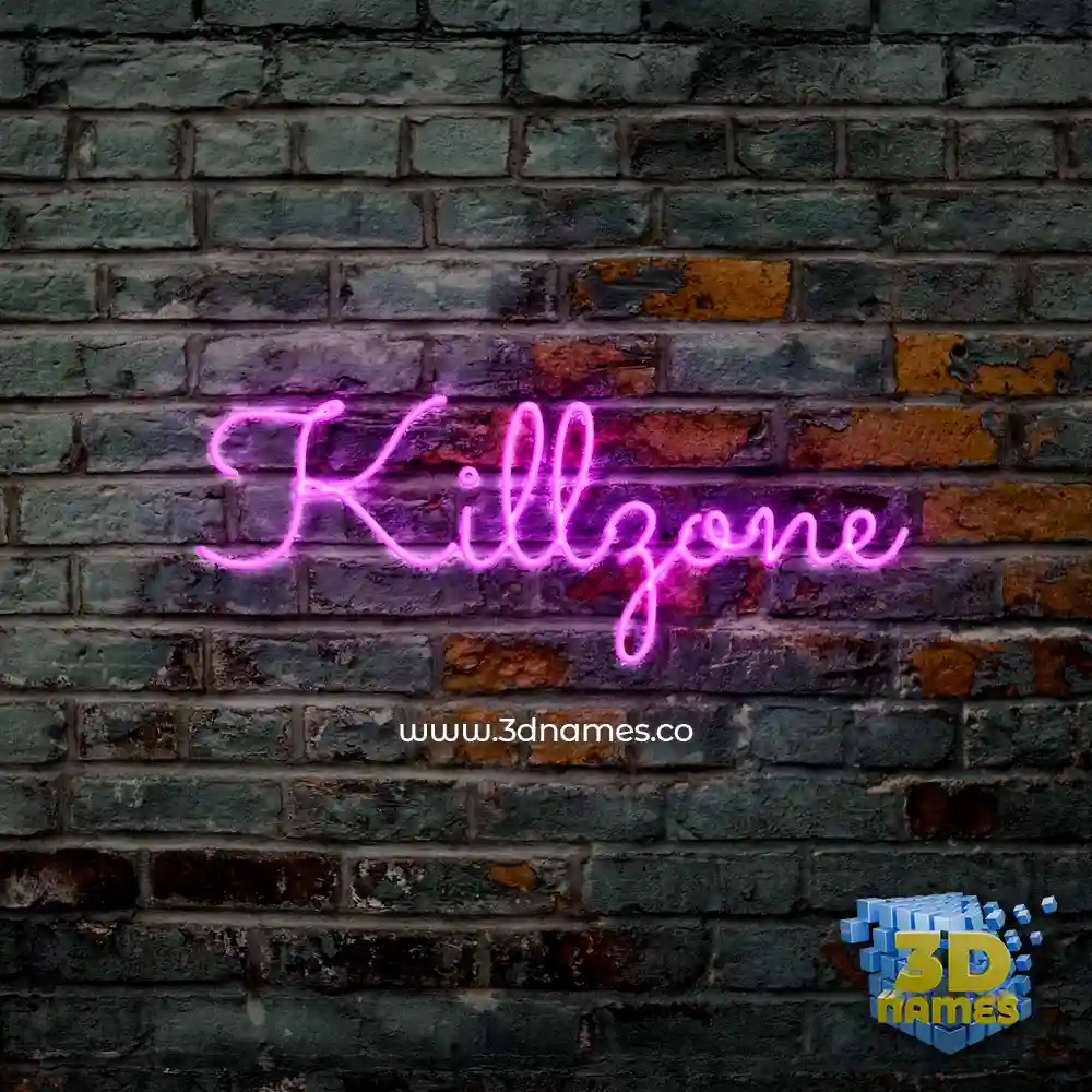 killzone in Pink Neon style - 3D name wallpaper