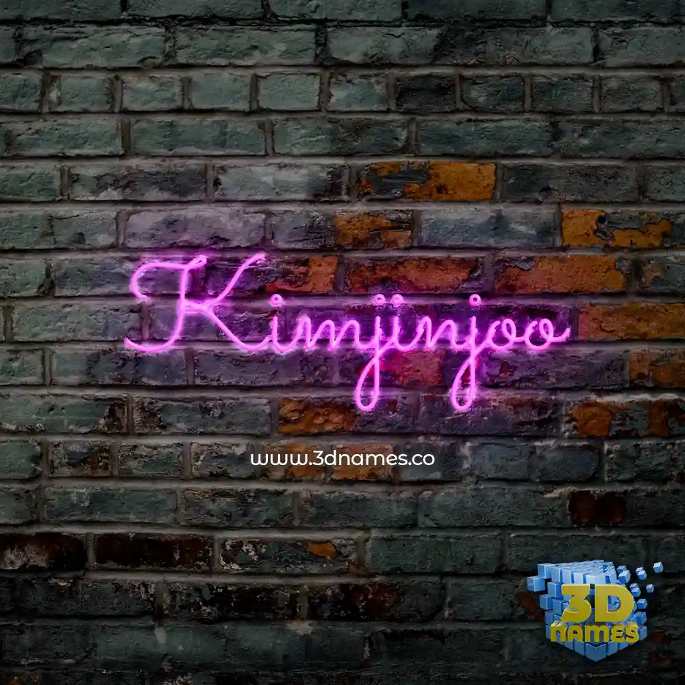 kimjinjoo in Pink Neon style - 3D name wallpaper