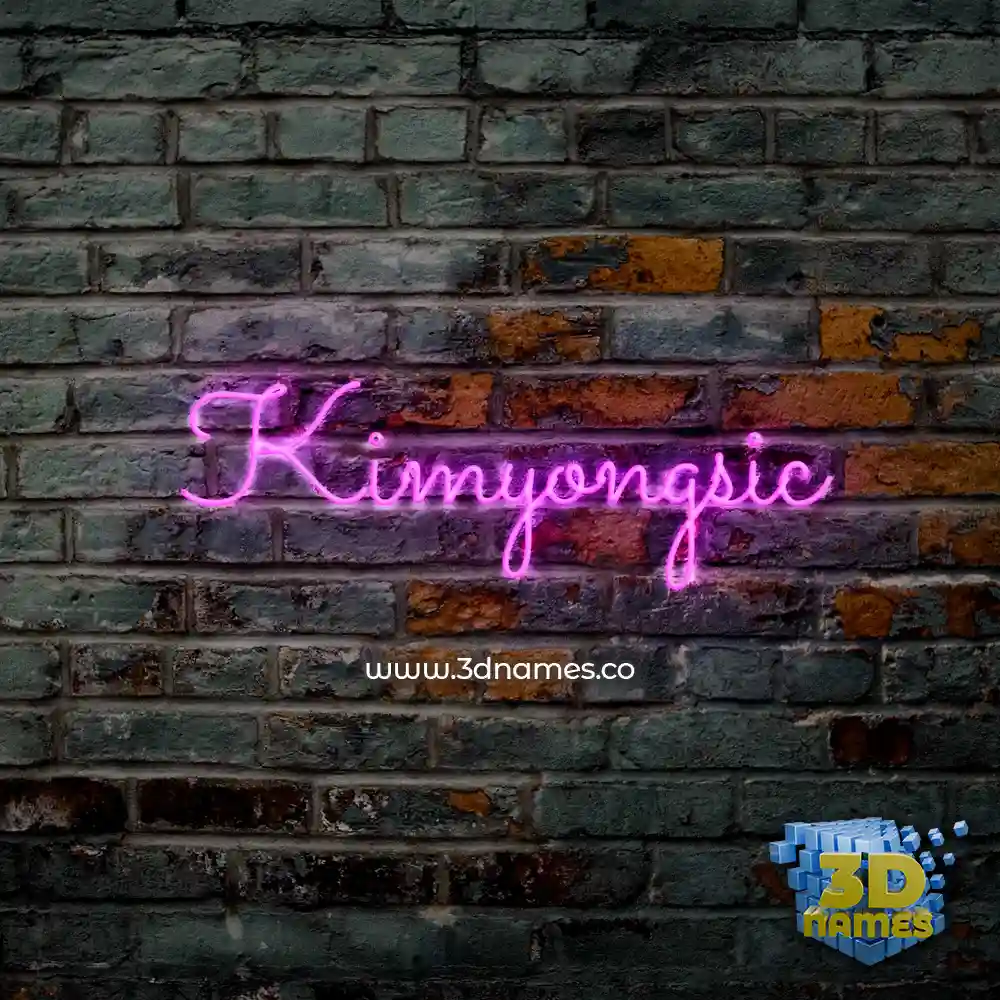 kimyongsic in Pink Neon style - 3D name wallpaper