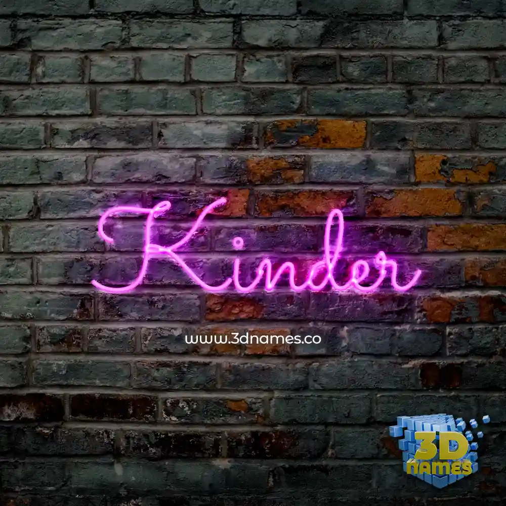 kinder in Pink Neon style - 3D name wallpaper