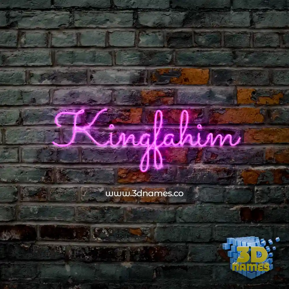 kingfahim in Pink Neon style - 3D name wallpaper