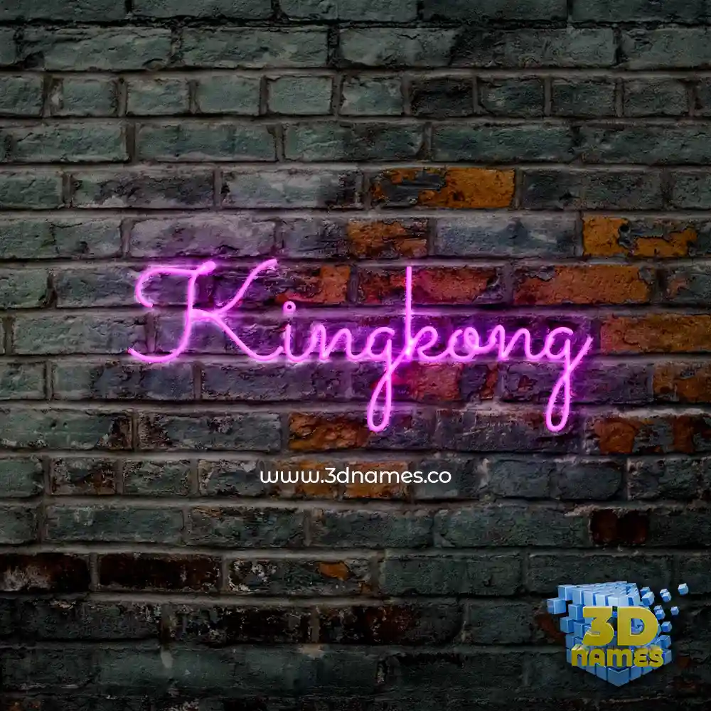 kingkong in Pink Neon style - 3D name wallpaper