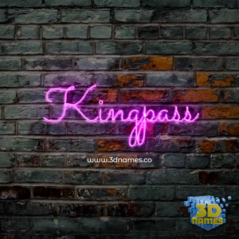 kingpass in Pink Neon style - 3D name wallpaper