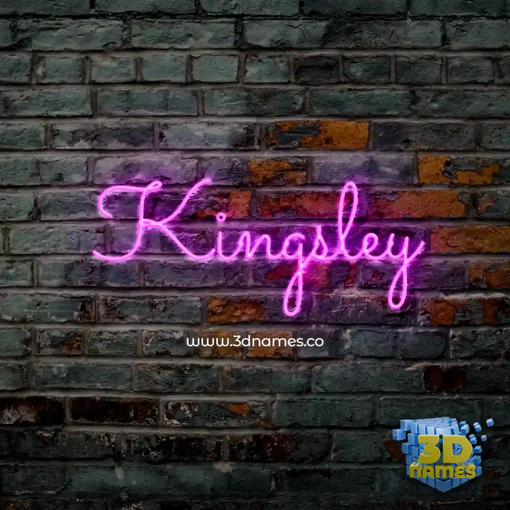 kingsley in Pink Neon style - 3D name wallpaper