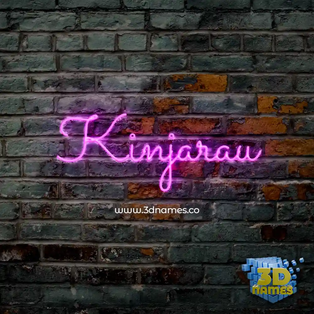 kinjarau in Pink Neon style - 3D name wallpaper