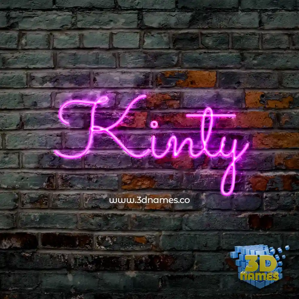 kinty in Pink Neon style - 3D name wallpaper