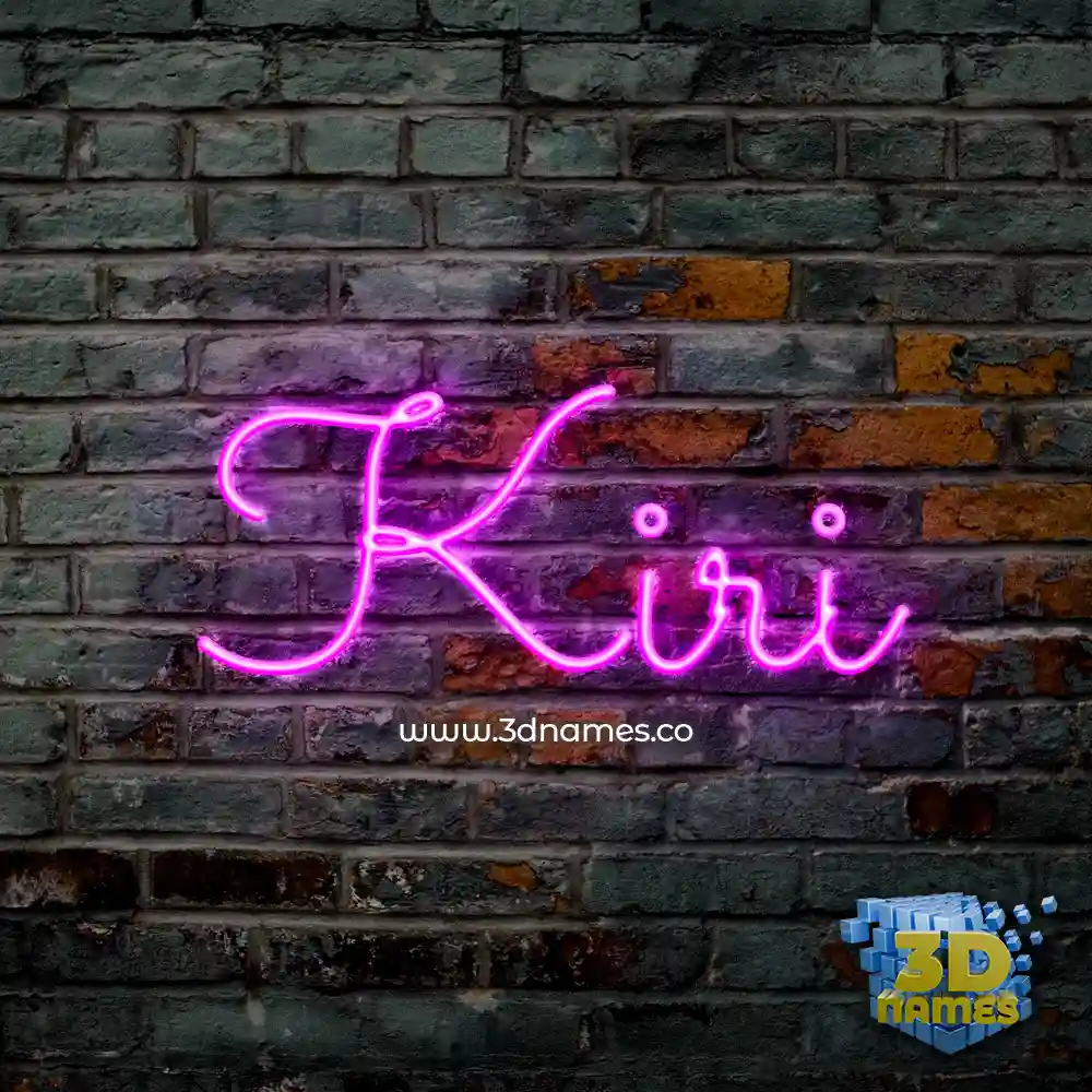 kiri in Pink Neon style - 3D name wallpaper