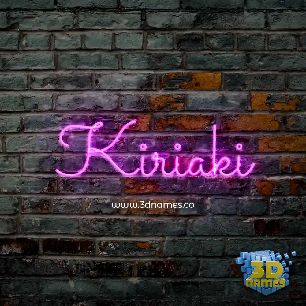 kiriaki in Pink Neon style - 3D name wallpaper