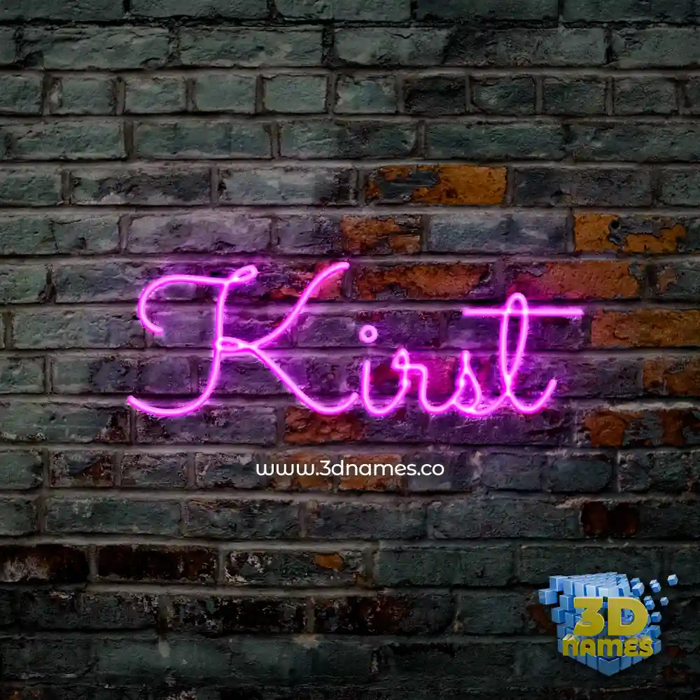 kirst in Pink Neon style - 3D name wallpaper