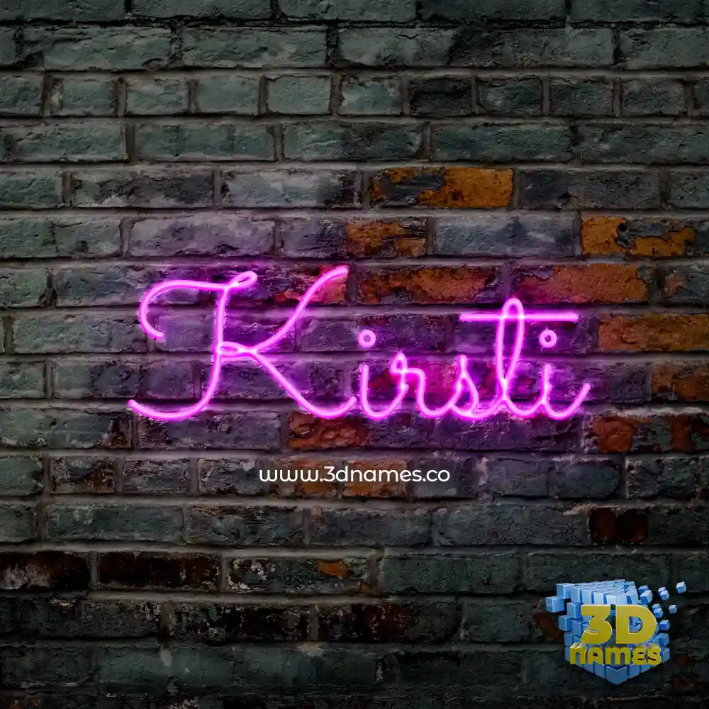 kirsti in Pink Neon style - 3D name wallpaper