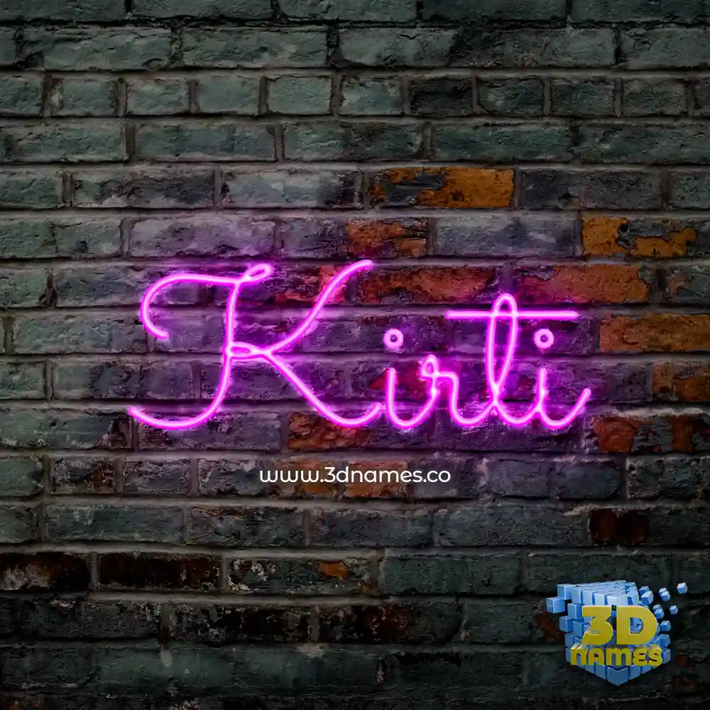 kirti in Pink Neon style - 3D name wallpaper
