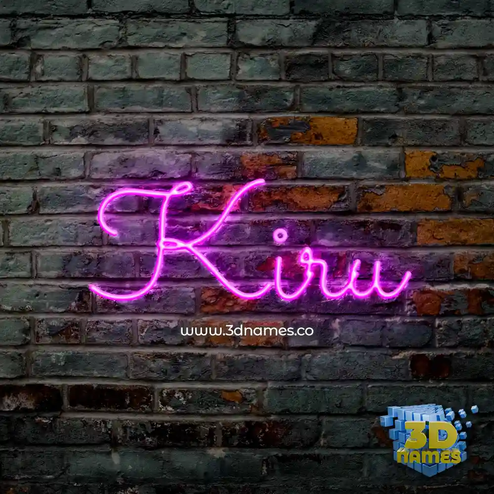 kiru in Pink Neon style - 3D name wallpaper