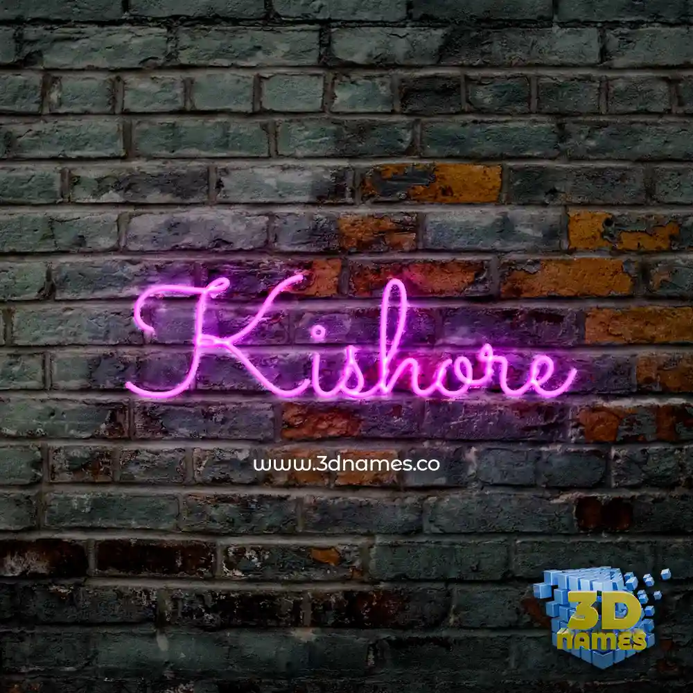 kishore in Pink Neon style - 3D name wallpaper