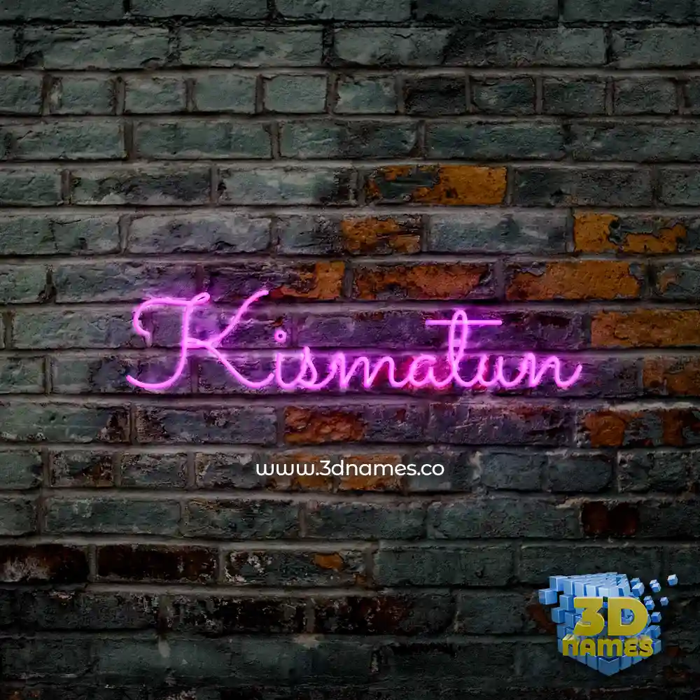 kismatun in Pink Neon style - 3D name wallpaper