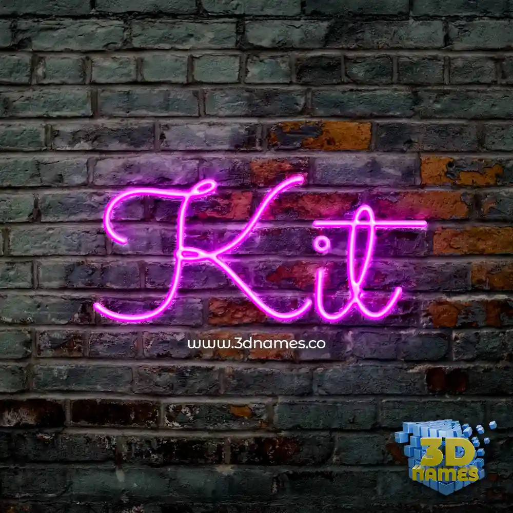 kit in Pink Neon style - 3D name wallpaper