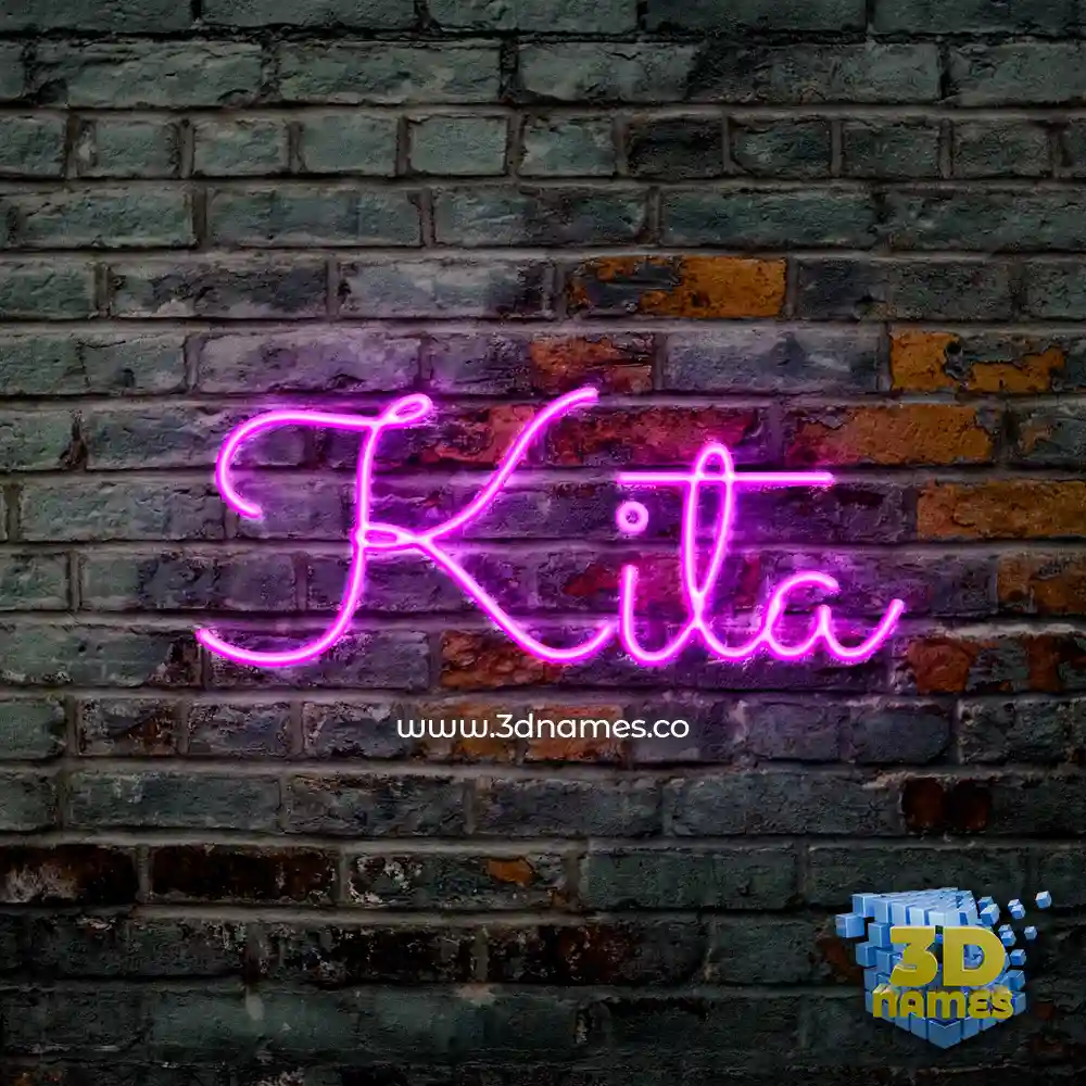 kita in Pink Neon style - 3D name wallpaper
