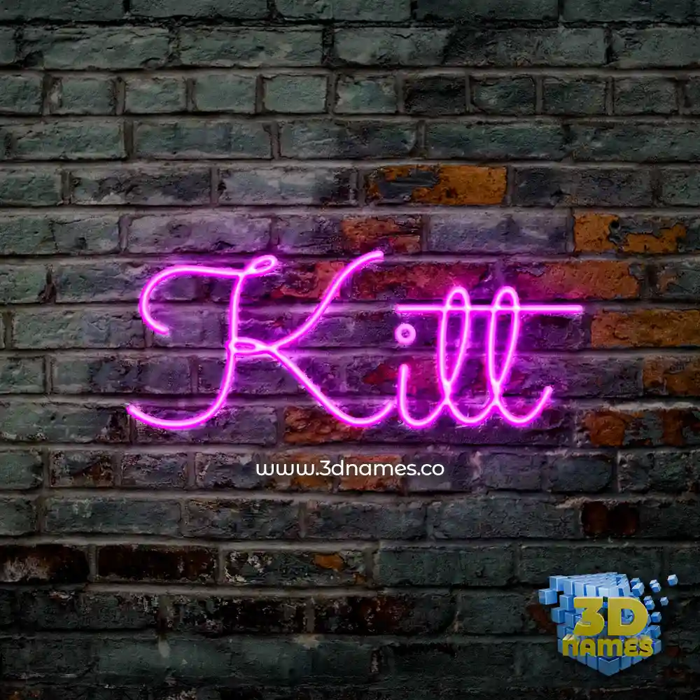 kitt in Pink Neon style - 3D name wallpaper