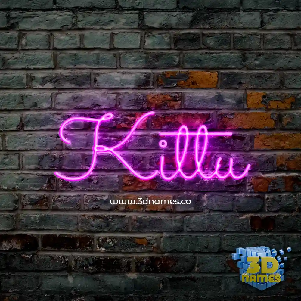 kittu in Pink Neon style - 3D name wallpaper
