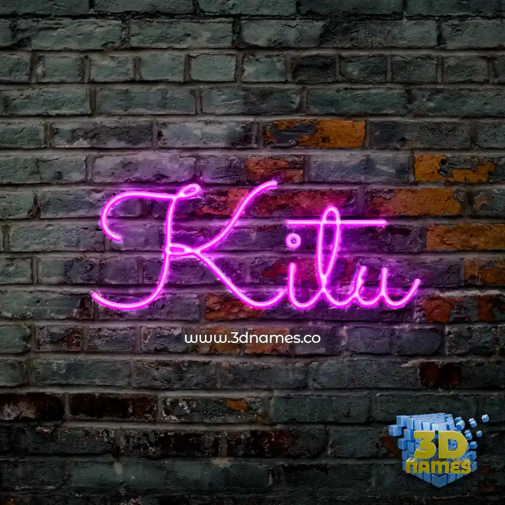 kitu in Pink Neon style - 3D name wallpaper