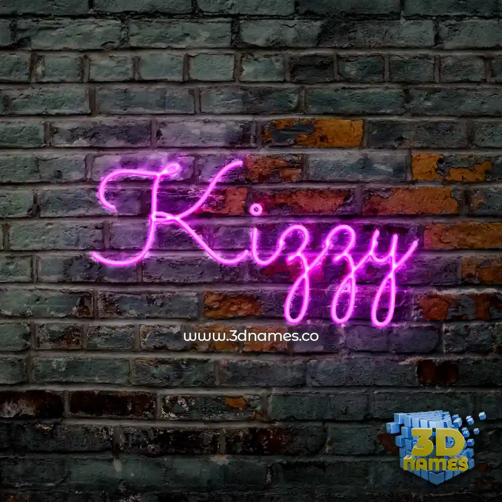 kizzy in Pink Neon style - 3D name wallpaper