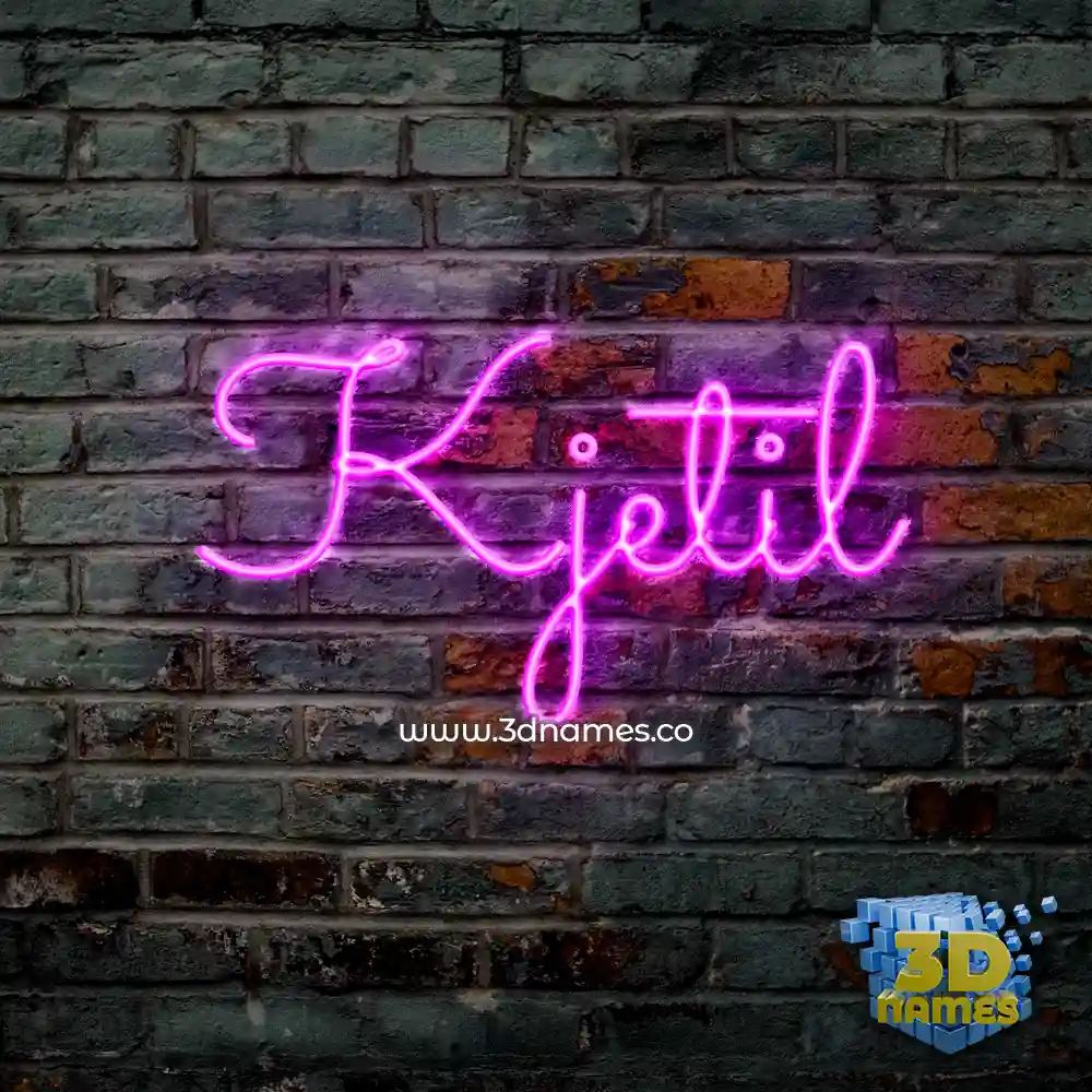 kjetil in Pink Neon style - 3D name wallpaper