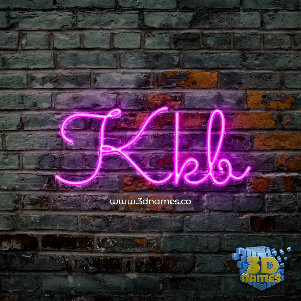 kkb in Pink Neon style - 3D name wallpaper