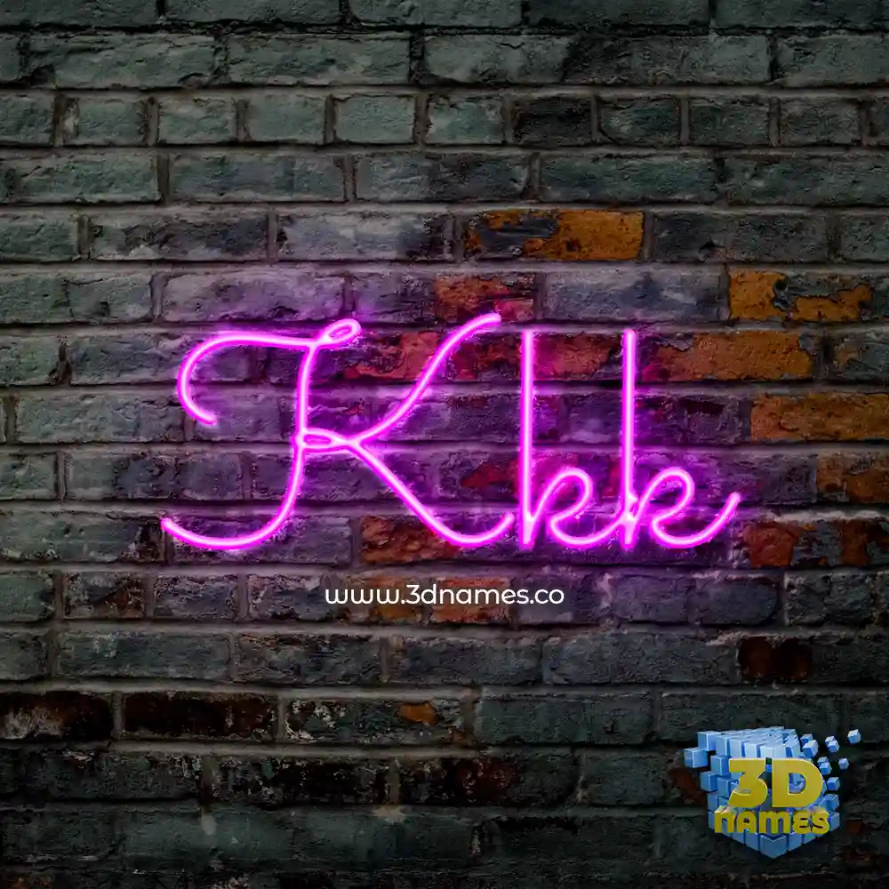 kkk in Pink Neon style - 3D name wallpaper