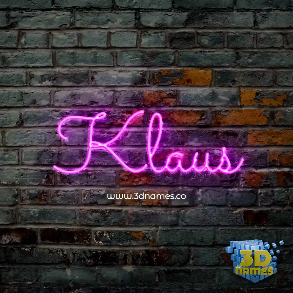 klaus in Pink Neon style - 3D name wallpaper