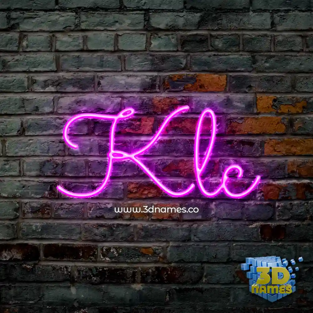 klc in Pink Neon style - 3D name wallpaper