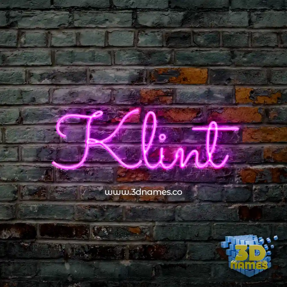 klint in Pink Neon style - 3D name wallpaper