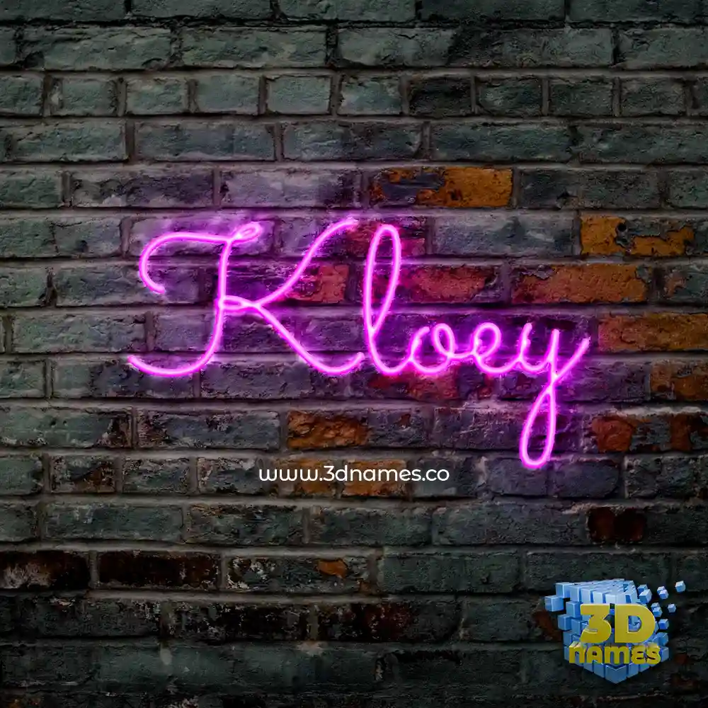 kloey in Pink Neon style - 3D name wallpaper