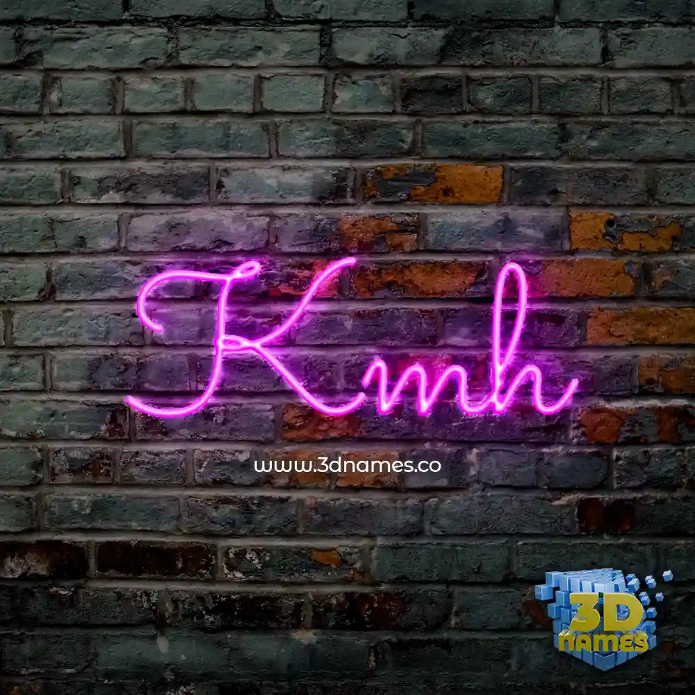 kmh in Pink Neon style - 3D name wallpaper