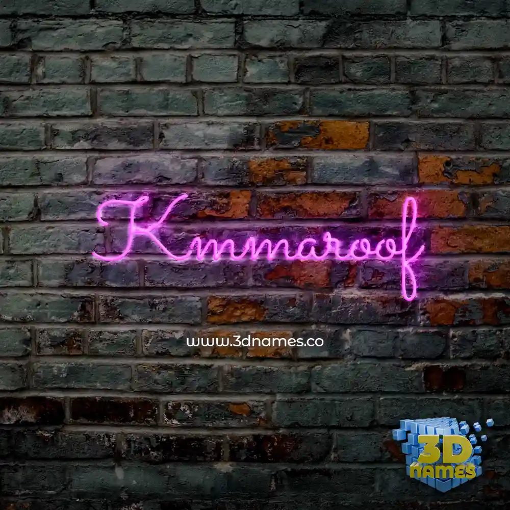 kmmaroof in Pink Neon style - 3D name wallpaper