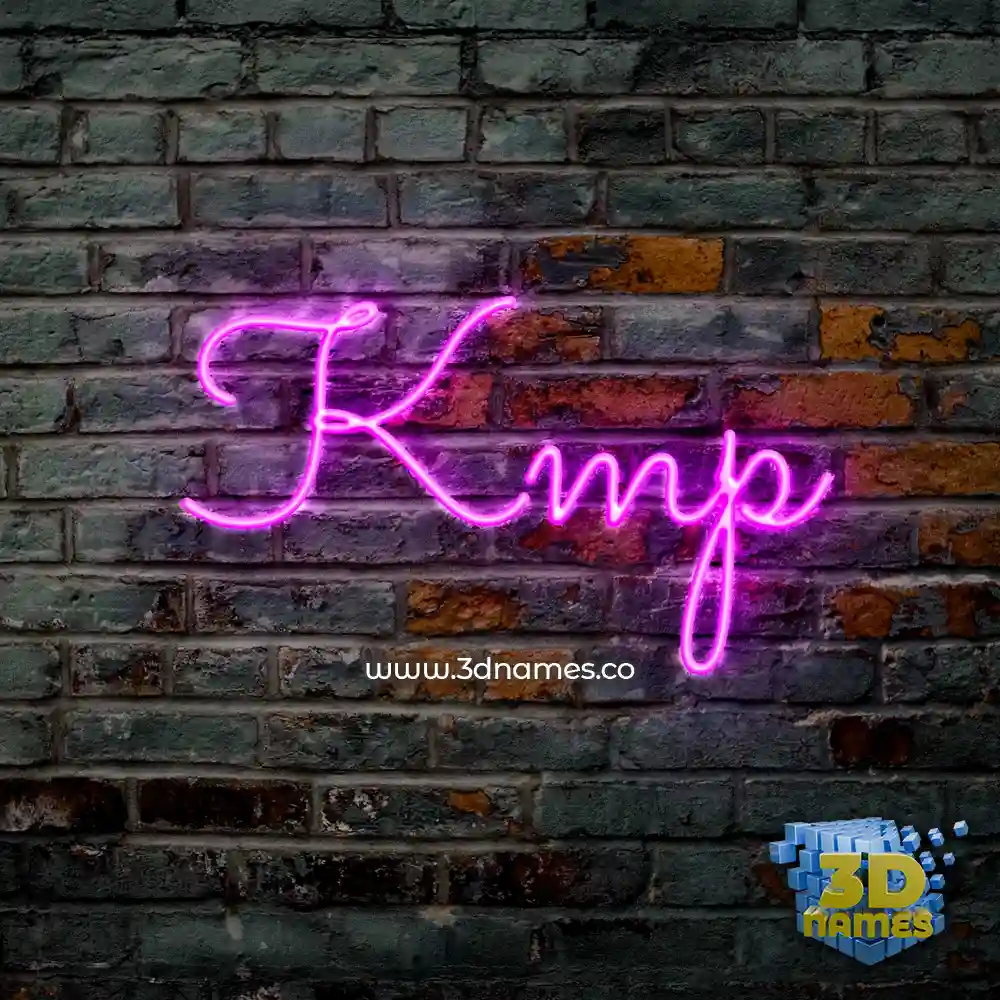 kmp in Pink Neon style - 3D name wallpaper