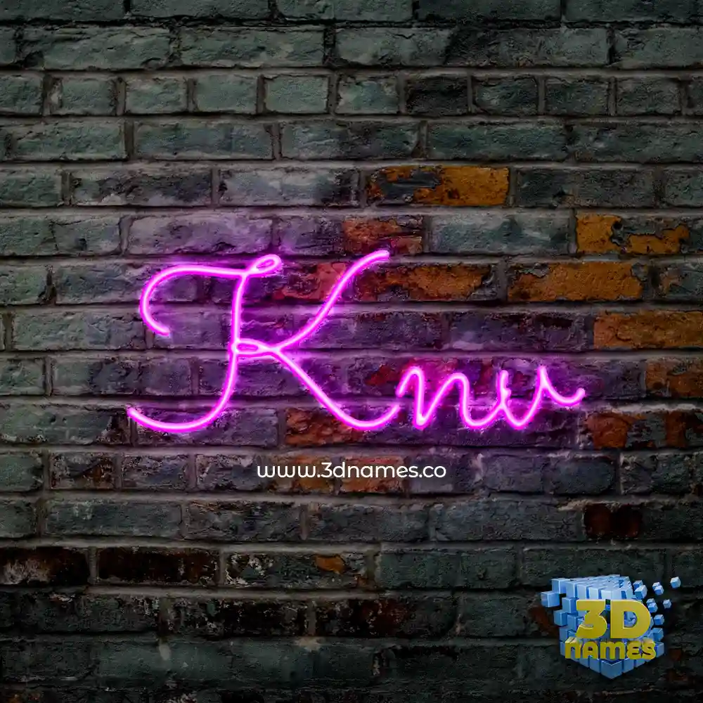 knv in Pink Neon style - 3D name wallpaper